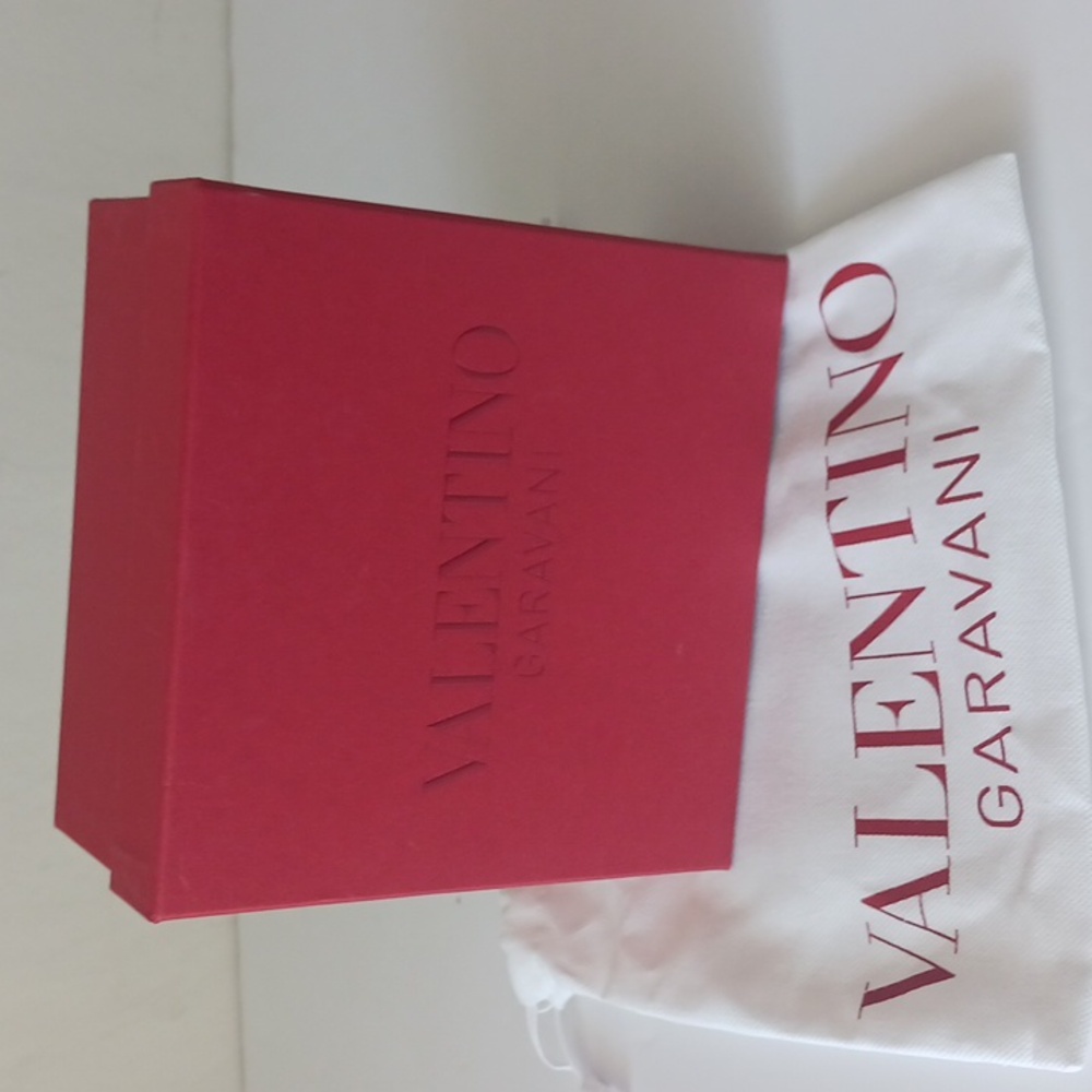 Valentino Garavani Red Box 6" x 6" x 2 3/4" with White Dust Bag Logo Name